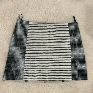 Tory Burch Leather size 12 Striped Mini Skirt